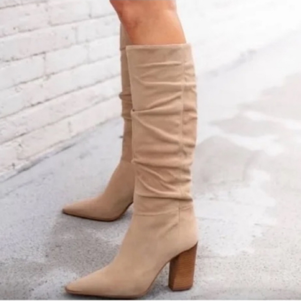 Vince Camuto Dericka Tortilla Suede Heeled Boots